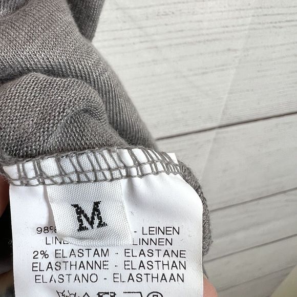 Wool & Co Mens Gray Linen Polo Short Sleeve Shirt Size M Made In Italy - Picture 6 of 9